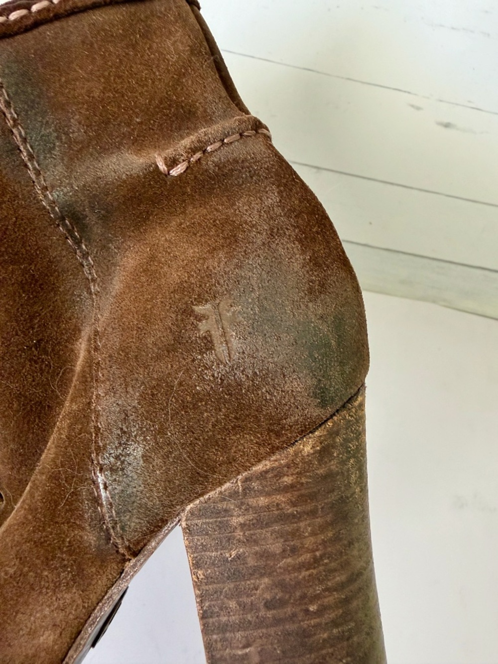 Frye Women’s Parker Toe Brown Suede Ankle Boot Heel Lace-up Size US 7.5 - Picture 3 of 14